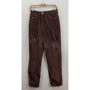 IVY BROWN Womens Brown Velour Pants High Rise Straight Leg Velvet Y2K Size 6 USA